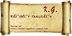 Kádár Gusztáv névjegykártya