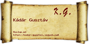 Kádár Gusztáv névjegykártya