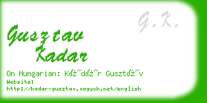 gusztav kadar business card